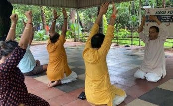 Yoga and music at Nageswara Rao Park to mark International Yoga Day and Music Day