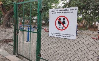 Gym at Nageswara Rao Park locked; most accessories here are either damaged or vandalised