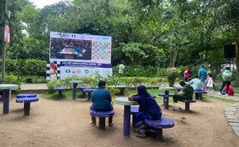 Chess Olympiad matches telecast at Nageswara Rao Park